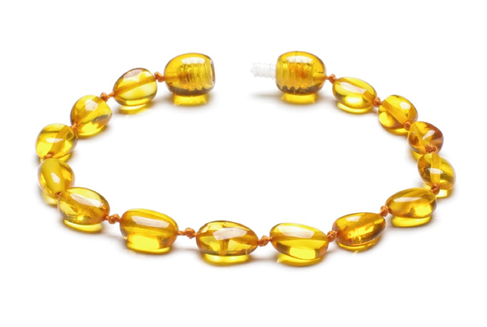 PREMIUM POLISHED BALTIC AMBER NECKLACE & BRACELET FOR CHILDREN / HONEY COLOUR / EXTRA SAFE & AUTHENTIC