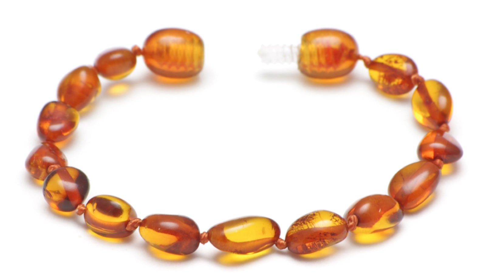 Baltic Amber Necklace and/or Bracelet For Children / Polished Beads / Cognac Colour