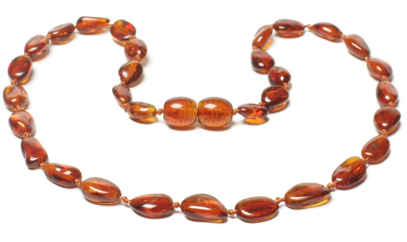 Baltic Amber Necklace and/or Bracelet For Children / Polished Beads / Cognac Colour