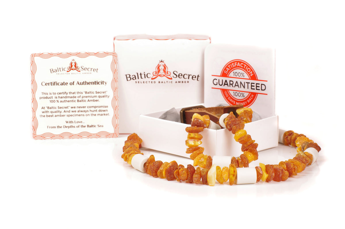 Amber Collars for Dogs & Cats with EM Ceramic and Leather Belt - Baltic Secret