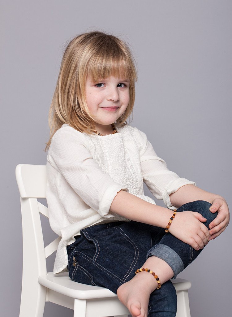 Baltic Amber Teething Necklace & Bracelet For Children / Multicolour / Raw Unpolished / Extra Safe & Effective / MLT.U.BRQ - Baltic Secret