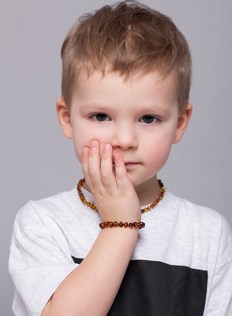 PREMIUM BALTIC AMBER NECKLACE AND/OR BRACELET FOR CHILDREN / POLISHED / COGNAC COLOUR / EXTRA SAFE & AUTHENTIC / CGN.P-BRQ - Baltic Secret