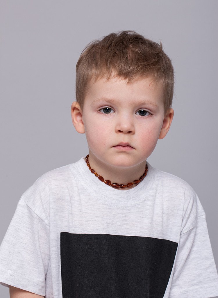Premium Baltic Amber Necklace and/or Bracelet For Children / Polished / Cognac Colour / Extra Safe & Effective / CGN.P-BNSH - Baltic Secret