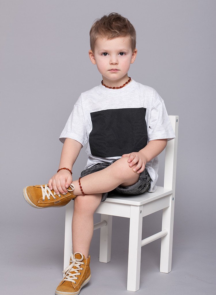 Premium Baltic Amber Necklace and/or Bracelet For Children / Polished / Cognac Colour / Extra Safe & Effective / CGN.P-BNSH - Baltic Secret