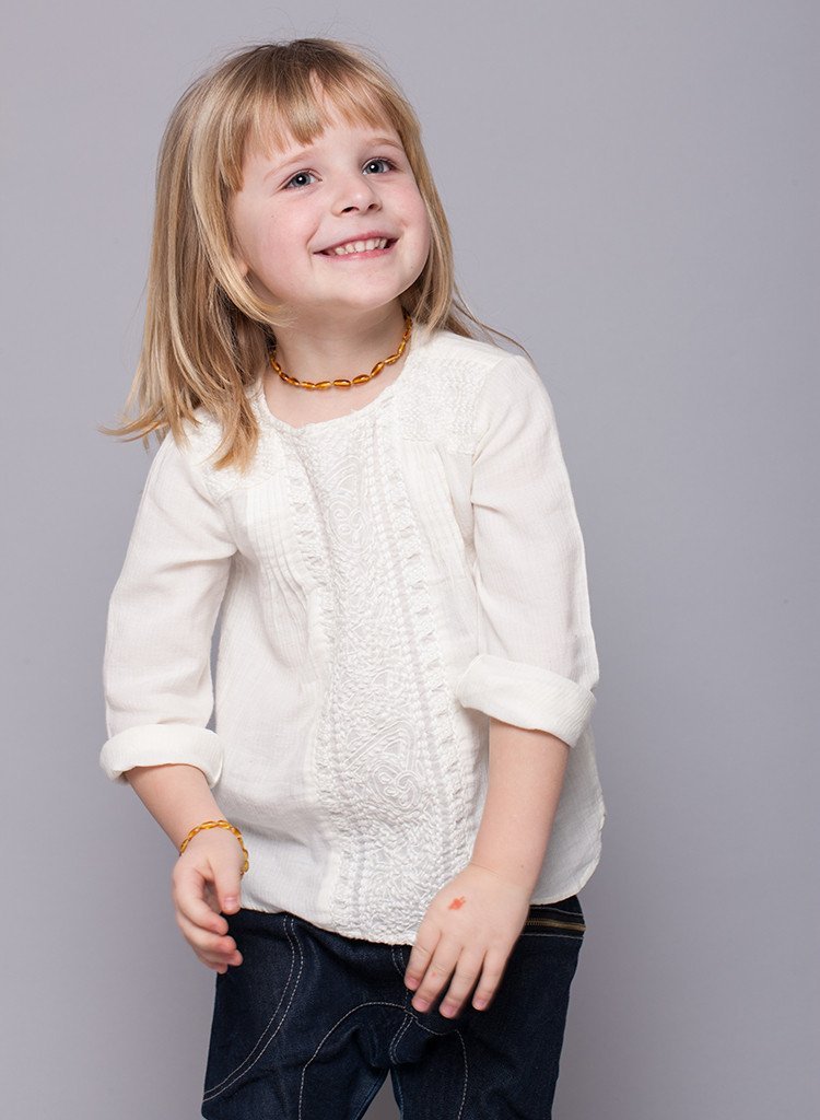 Premium Polished Baltic Amber Necklace & Bracelet For Children / Extra Safe / HNY.P.BN - Baltic Secret