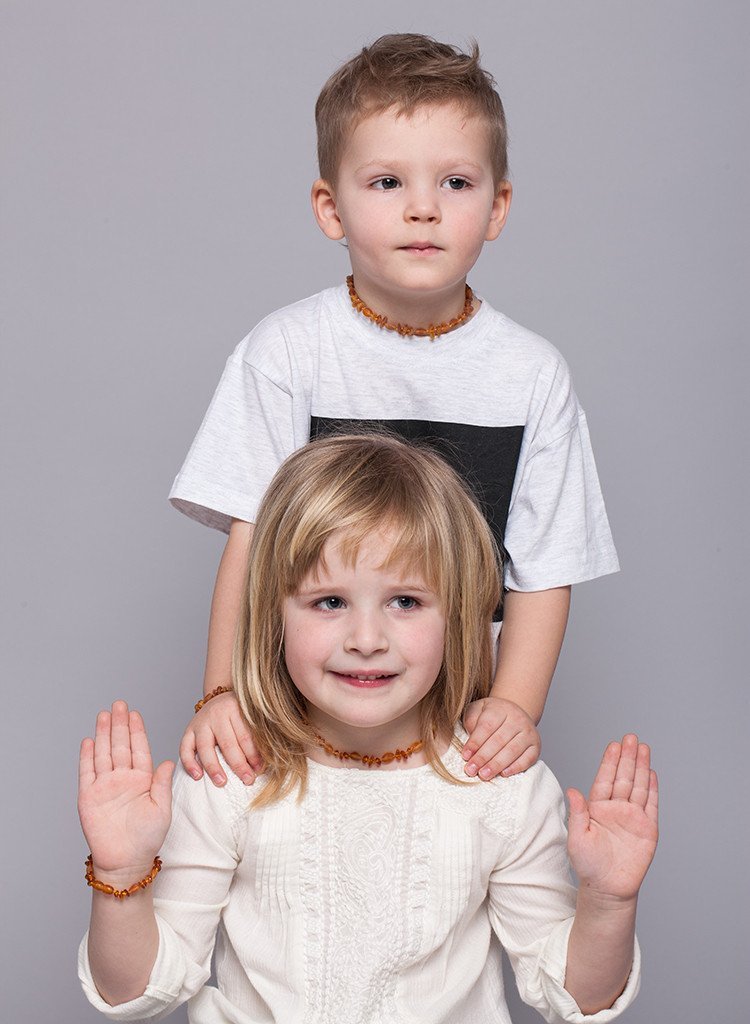 Premium Raw Baltic Amber Necklace & Bracelet For Children / Extra Safe - Baltic Secret