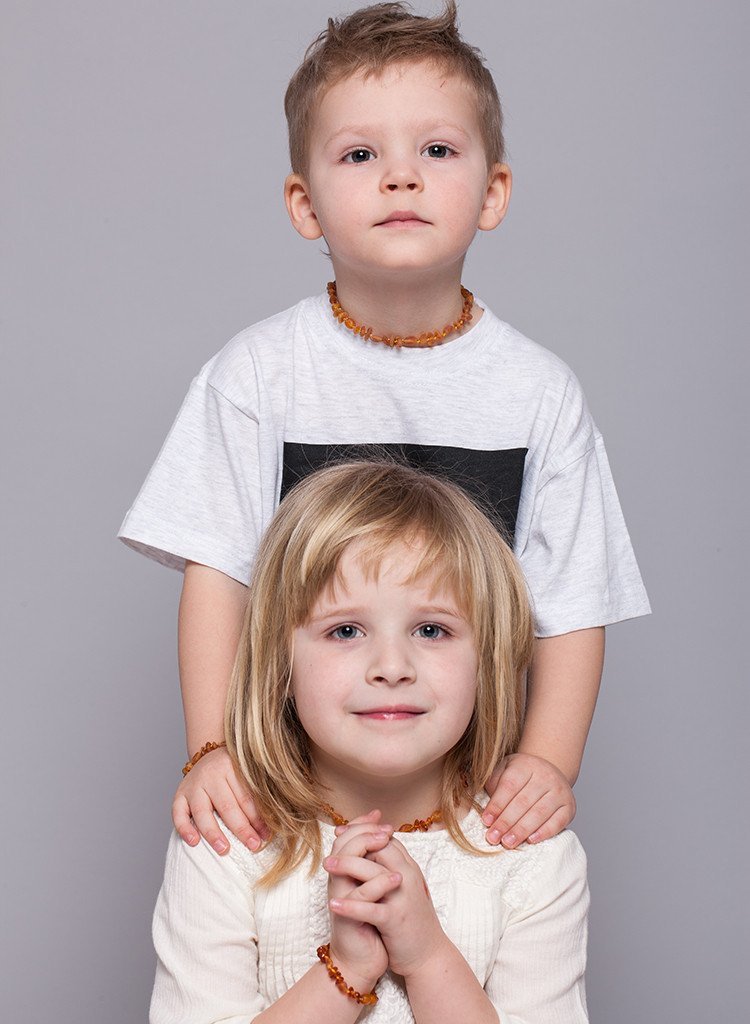 Premium Raw Baltic Amber Necklace & Bracelet For Children / Extra Safe - Baltic Secret