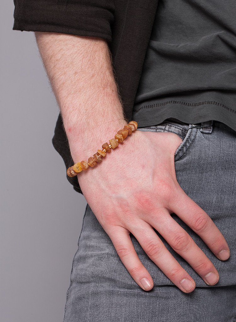 RAW AMBER NECKLACE & BRACELET FOR HIM - A TOUCH OF A HARMONY - Baltic Secret