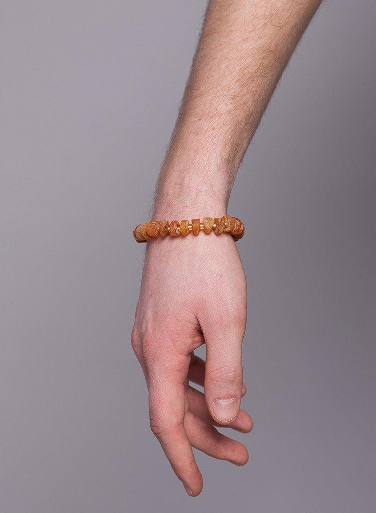 RAW AMBER NECKLACE & BRACELET FOR HIM - A TOUCH OF A HARMONY - Baltic Secret