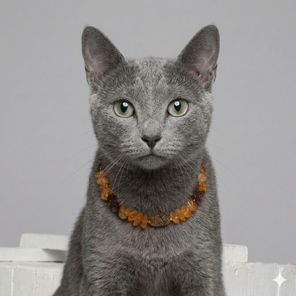 Amber Collar for Dogs & Cats with Black Amber Bead Insert