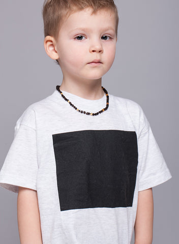 UNIQUE Amber Necklace For Children / Black & Butterscotch