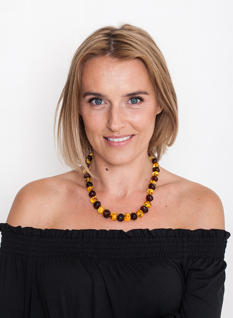 LUXURY AMBER NECKLACE FOR HER , LEMON & CHERRY
