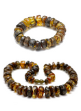 Load image into Gallery viewer, Luxurious GREEN AMBER BEAD NECKLACE & BRACELET SET
