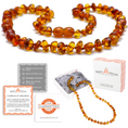 Load image into Gallery viewer, AUTHENTIC BALTIC AMBER NECKLACE AND/OR BRACELET FOR CHILDREN - POLISHED COGNAC COLOR
