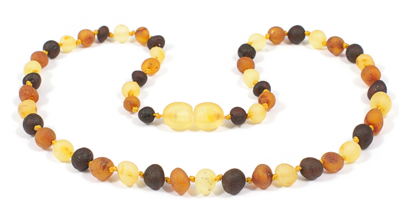 Baltic Amber Teething Necklace & Bracelet For Children / Multicolour / Raw Unpolished / Extra Effective