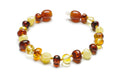 Load image into Gallery viewer, Premium Amber Teething Necklace & Bracelet for Babies / Polished / Multicolour / Extra Safe & Authentic / MLT.P-BRQ
