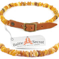 Load image into Gallery viewer, Amber Collars for Dogs & Cats with Adjustable Orange Leather Belt
